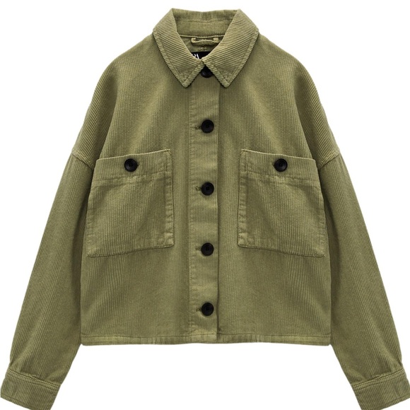 Zara Jackets & Blazers - Zara Olive Green Corduroy Jacket size M